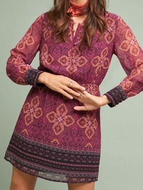 O Women’s Anthropologie Maeve Geometric Print Dress